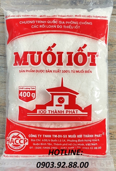 Muối xay IOD túi 400g - Muối IOD Thành Phát - Công Ty TNHH TM DV Sản Xuất Muối IOD Thành Phát